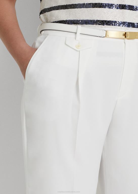 hvid Kvinder Ralph Lauren plisseret georgette bukser Z426B4805