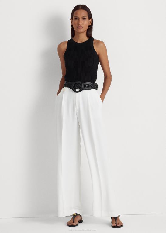 hvid Kvinder Ralph Lauren plisseret georgette bukser Z426B9560