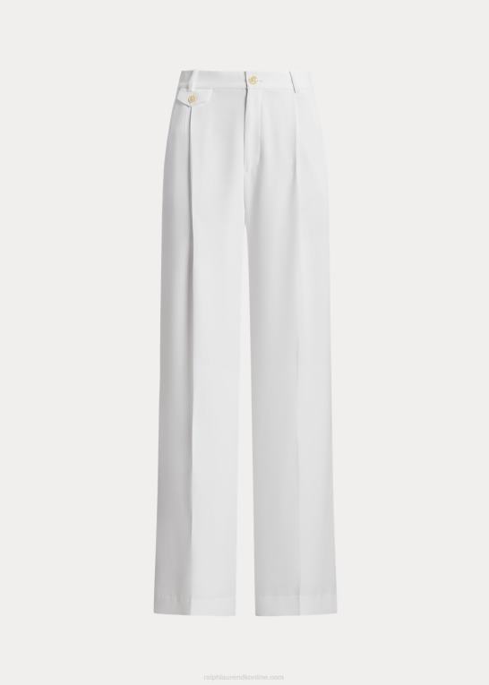 hvid Kvinder Ralph Lauren plisseret georgette bukser Z426B9560