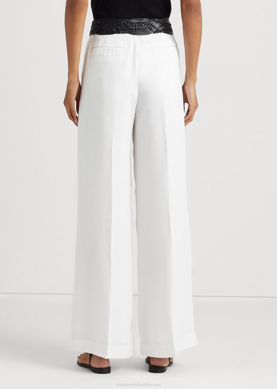 hvid Kvinder Ralph Lauren plisseret georgette bukser Z426B9560