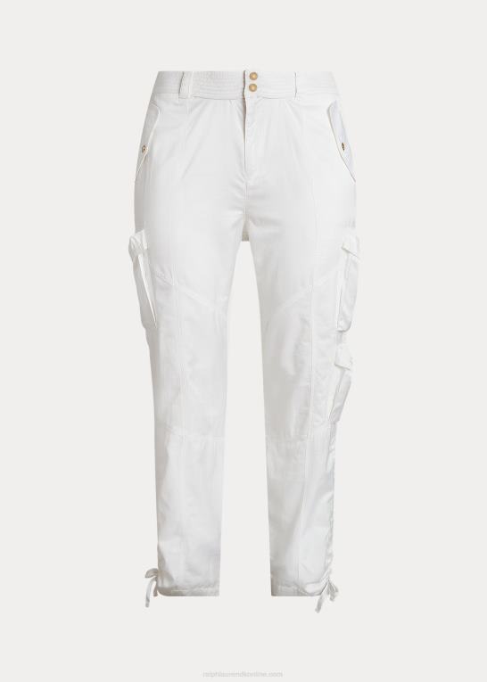 hvid Kvinder Ralph Lauren shantung cargo bukser Z426B4800