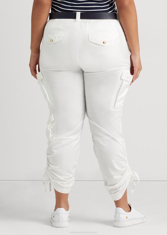 hvid Kvinder Ralph Lauren shantung cargo bukser Z426B4800