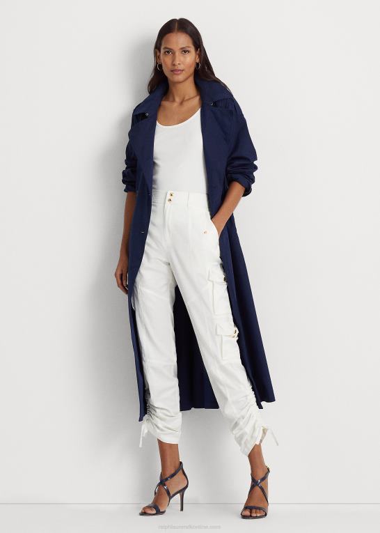 hvid Kvinder Ralph Lauren shantung cargo bukser Z426B9555