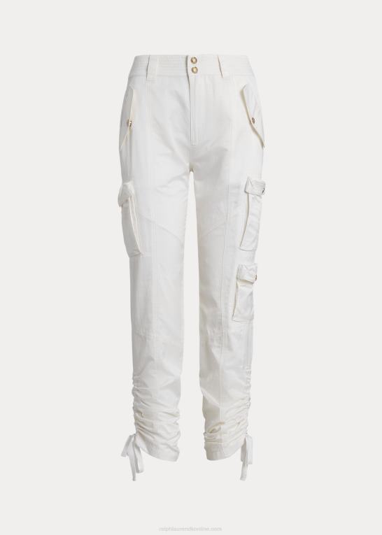 hvid Kvinder Ralph Lauren shantung cargo bukser Z426B9555