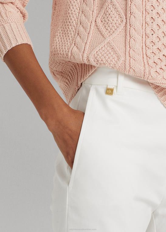 hvid Kvinder Ralph Lauren stretch-bomuldsblandingsbukser Z426B4817