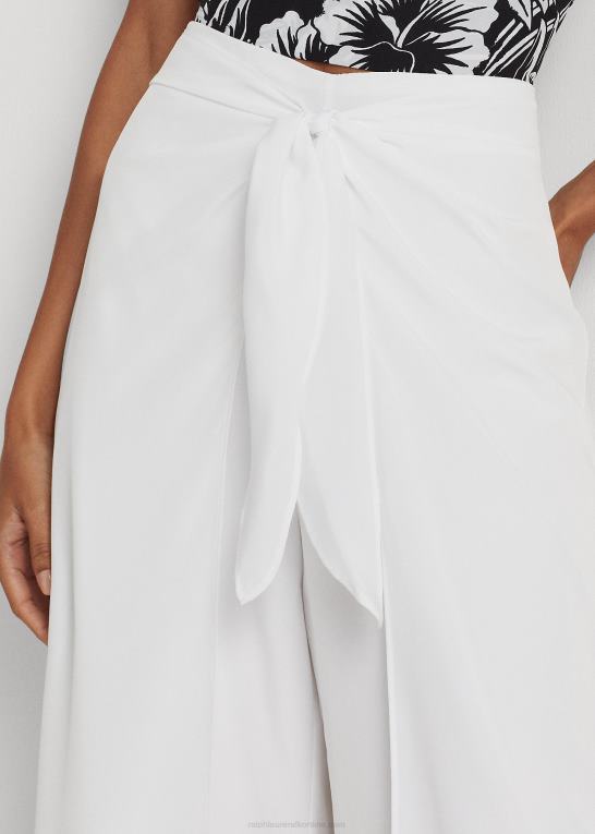 hvid Kvinder Ralph Lauren tie-front crepe bukser Z426B3888