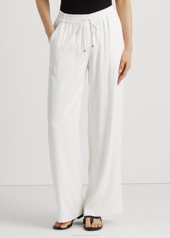 hvid Kvinder Ralph Lauren twill bukser med brede ben Z426B3929