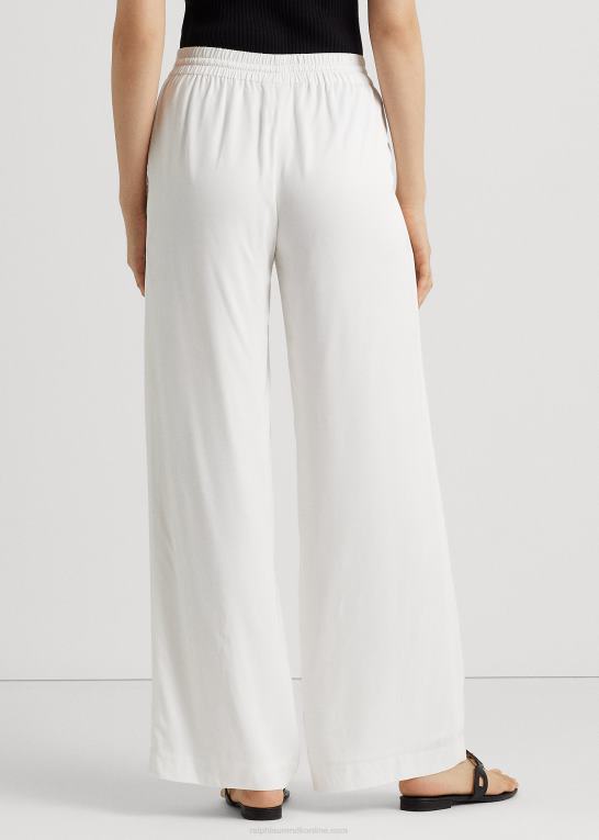hvid Kvinder Ralph Lauren twill bukser med brede ben Z426B3929