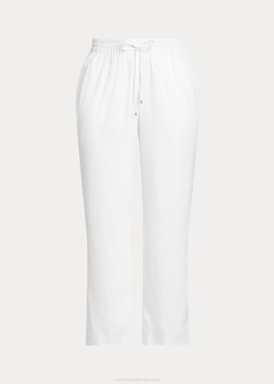 hvid Kvinder Ralph Lauren twill bukser med brede ben Z426B4576