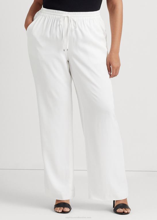 hvid Kvinder Ralph Lauren twill bukser med brede ben Z426B4576