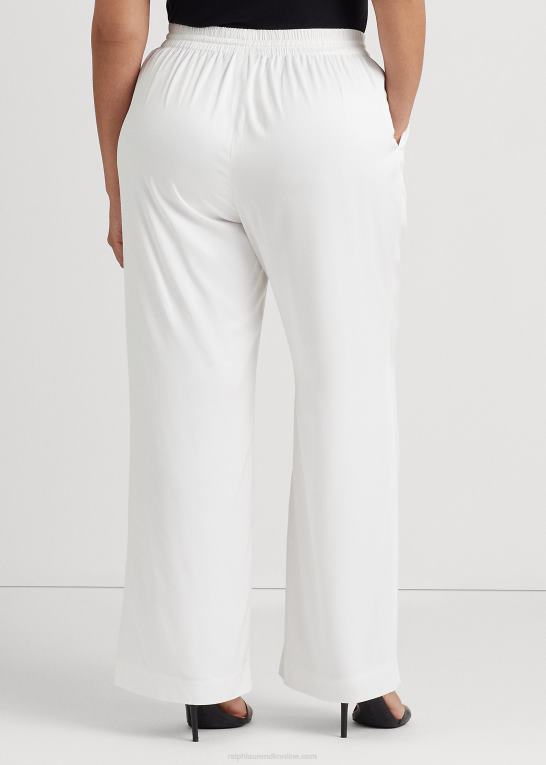 hvid Kvinder Ralph Lauren twill bukser med brede ben Z426B4576