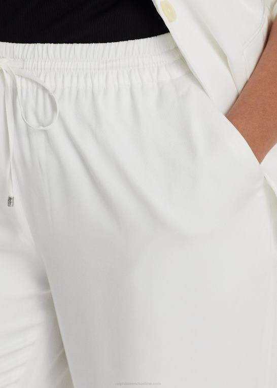 hvid Kvinder Ralph Lauren twill bukser med brede ben Z426B4576