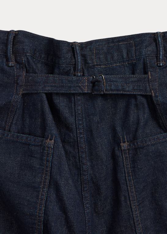 indigo Kvinder Ralph Lauren bomuld-hør denim bukser med brede ben Z426B3665