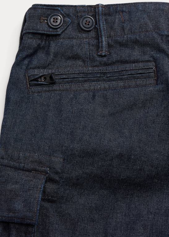 indigo Kvinder Ralph Lauren stretch skinny denim cargo bukser Z426B3661