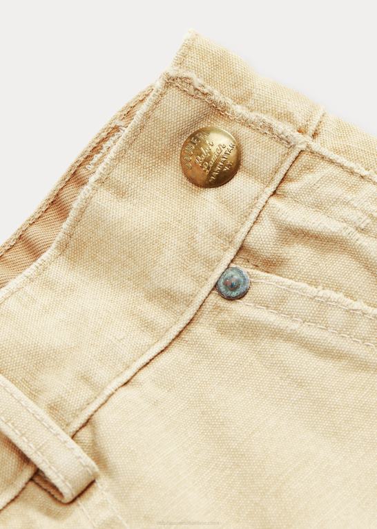 kaki Kvinder Ralph Lauren cropped bomuld canvas bukser Z426B3645