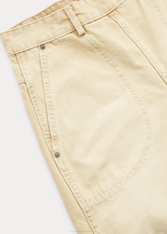 kaki Kvinder Ralph Lauren cropped bomuld canvas bukser Z426B3645