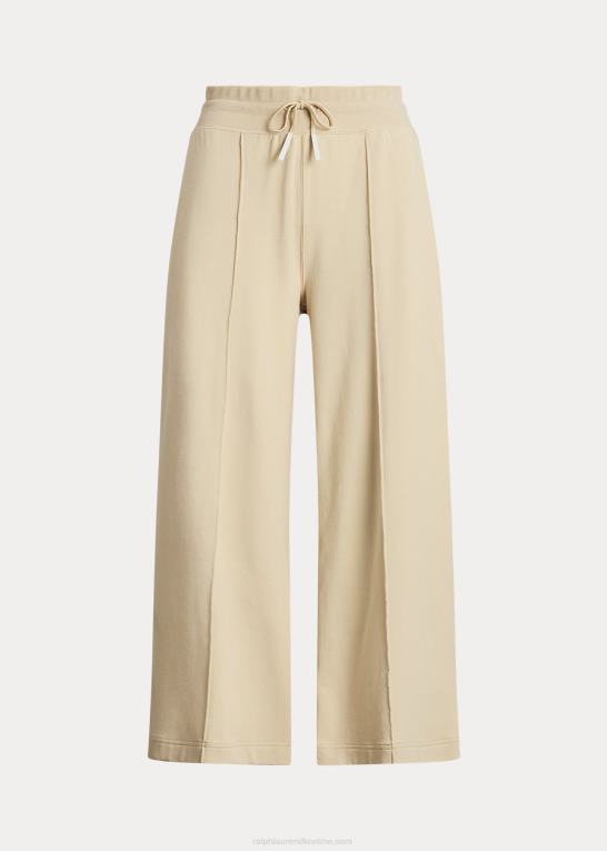 klitbrun Kvinder Ralph Lauren cropped fleece bukser med brede ben Z426B3130