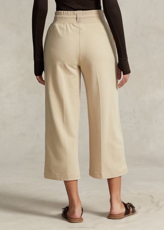 klitbrun Kvinder Ralph Lauren cropped fleece bukser med brede ben Z426B3130