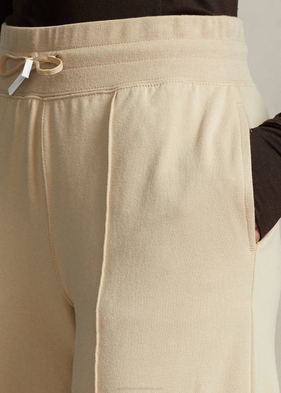 klitbrun Kvinder Ralph Lauren cropped fleece bukser med brede ben Z426B3130