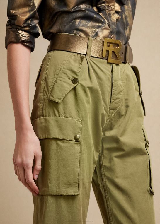 lav grøn Kvinder Ralph Lauren charlee bomuld-linned twill cargo bukser Z426B3582