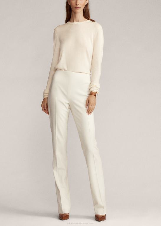 lux creme Kvinder Ralph Lauren alandra uld crepe bukser Z426B3459