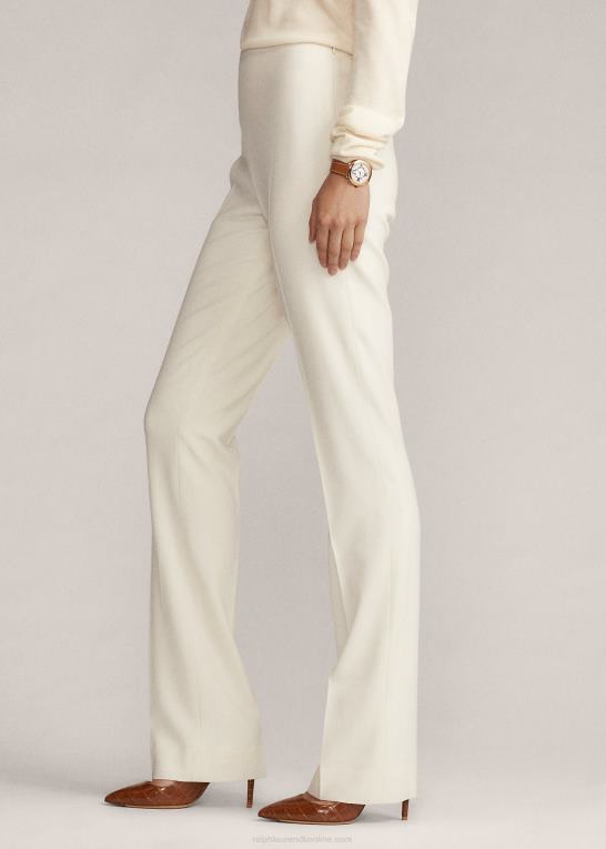lux creme Kvinder Ralph Lauren alandra uld crepe bukser Z426B3459