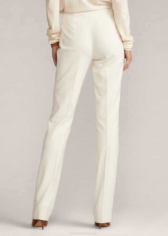 lux creme Kvinder Ralph Lauren alandra uld crepe bukser Z426B3459