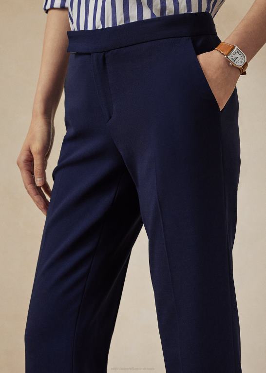 lux marine Kvinder Ralph Lauren seth uld crepe bukser Z426B3603