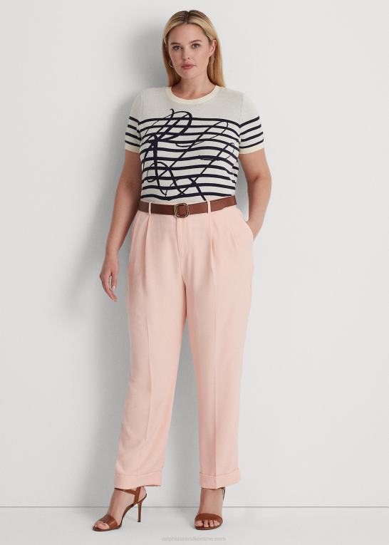 lyserød Kvinder Ralph Lauren plisseret dobbeltsidet georgette buks Z426B4612