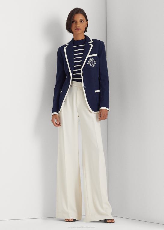 mascarpone creme Kvinder Ralph Lauren plisseret georgette bukser med brede ben Z426B4415