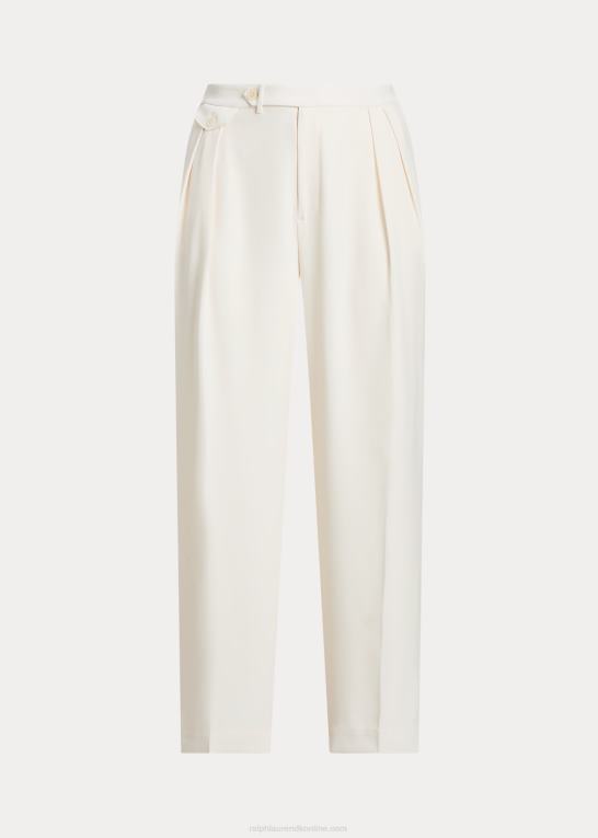 mascarpone creme Kvinder Ralph Lauren plisseret georgette bukser med brede ben Z426B4663