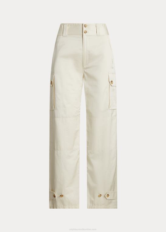 mascarpone creme Kvinder Ralph Lauren shantung cargobukser med brede ben Z426B4058