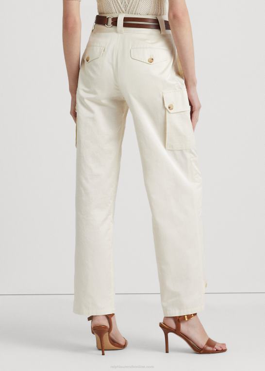 mascarpone creme Kvinder Ralph Lauren shantung cargobukser med brede ben Z426B4058