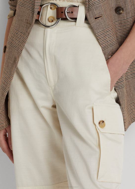 mascarpone creme Kvinder Ralph Lauren shantung cargobukser med brede ben Z426B4058