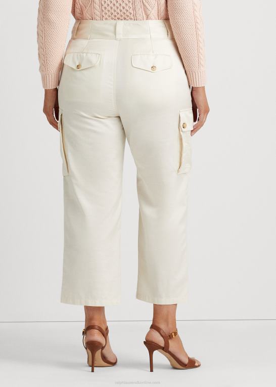 mascarpone creme Kvinder Ralph Lauren shantung cargobukser med brede ben Z426B4691