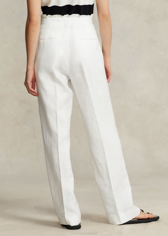 nevis Kvinder Ralph Lauren flad hørbukse foran Z426B2925