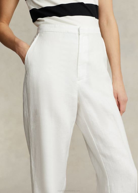 nevis Kvinder Ralph Lauren flad hørbukse foran Z426B2925