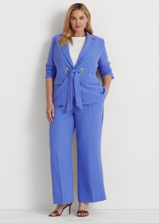 new england blå Kvinder Ralph Lauren plisseret georgette bukser Z426B4804