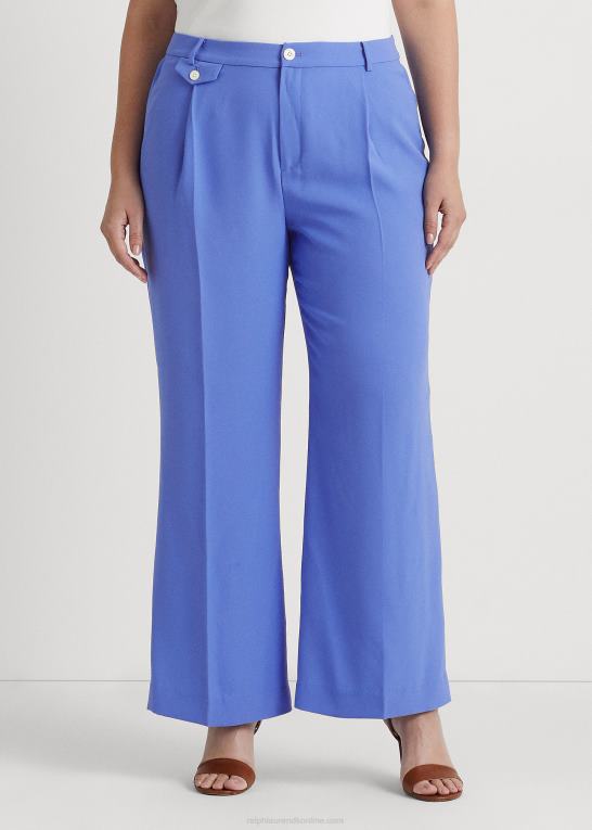 new england blå Kvinder Ralph Lauren plisseret georgette bukser Z426B4804