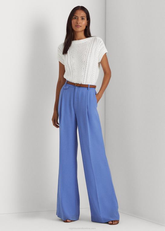 new england blå Kvinder Ralph Lauren plisseret georgette bukser Z426B4893