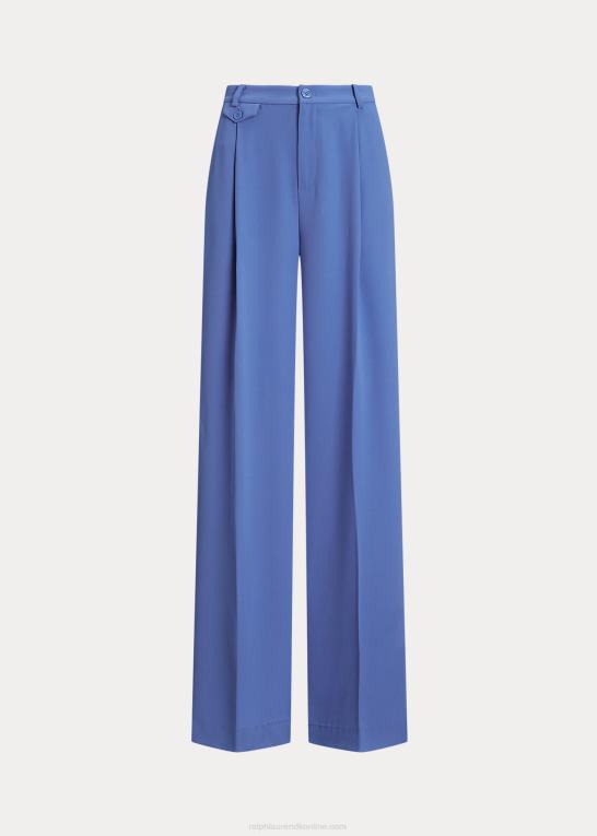new england blå Kvinder Ralph Lauren plisseret georgette bukser Z426B4893