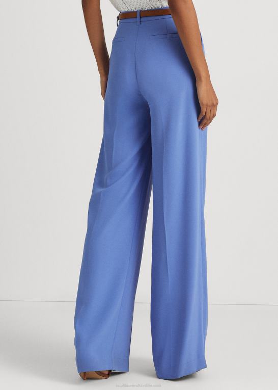 new england blå Kvinder Ralph Lauren plisseret georgette bukser Z426B4893