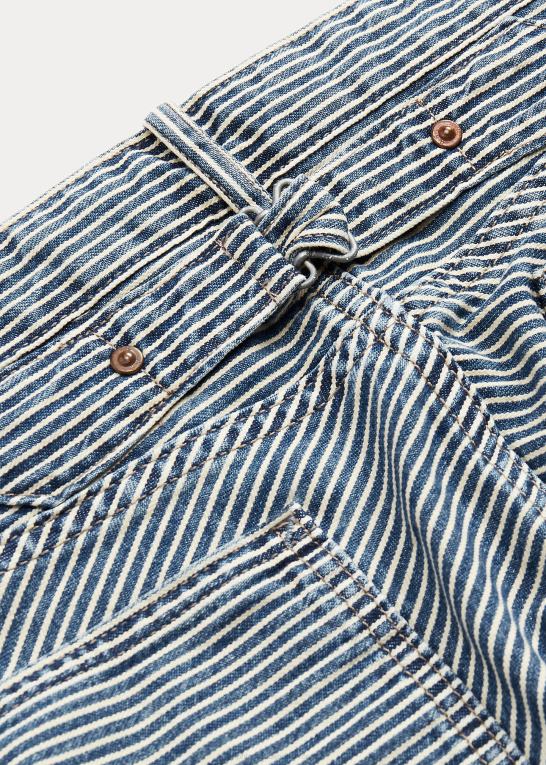 nichols indigo vask Kvinder Ralph Lauren stribet sildebensbuks med spænde bagpå Z426B3658