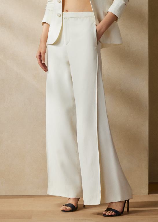 off white Kvinder Ralph Lauren leora bukser i hørblanding Z426B3497