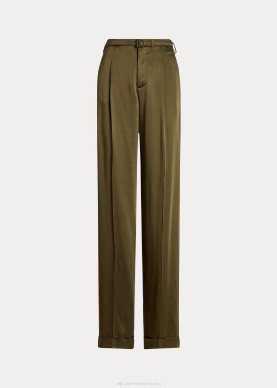 oliven Kvinder Ralph Lauren acklie hamrede satinbukser Z426B9301