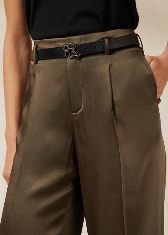 oliven Kvinder Ralph Lauren acklie hamrede satinbukser Z426B9301
