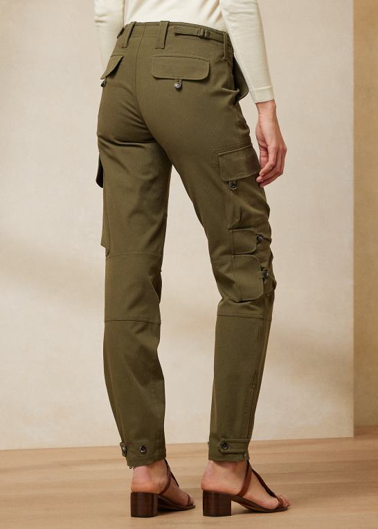 oliven Kvinder Ralph Lauren mitchell stretch bomuldstwill bukser Z426B9277
