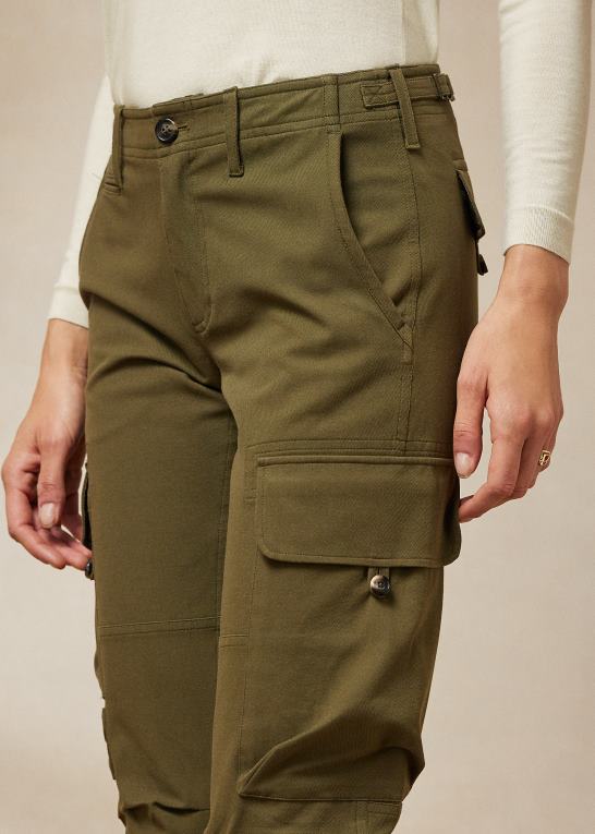 oliven Kvinder Ralph Lauren mitchell stretch bomuldstwill bukser Z426B9277