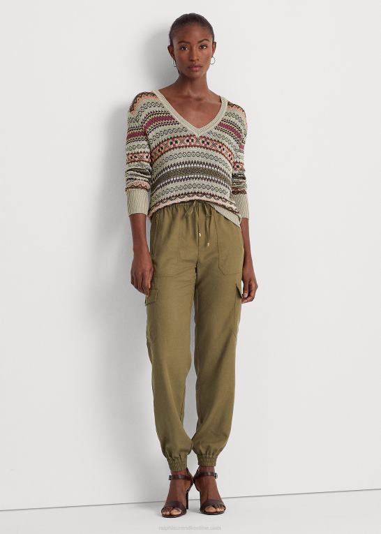 oliven bregne Kvinder Ralph Lauren twill cargo ankelbukser Z426B3794