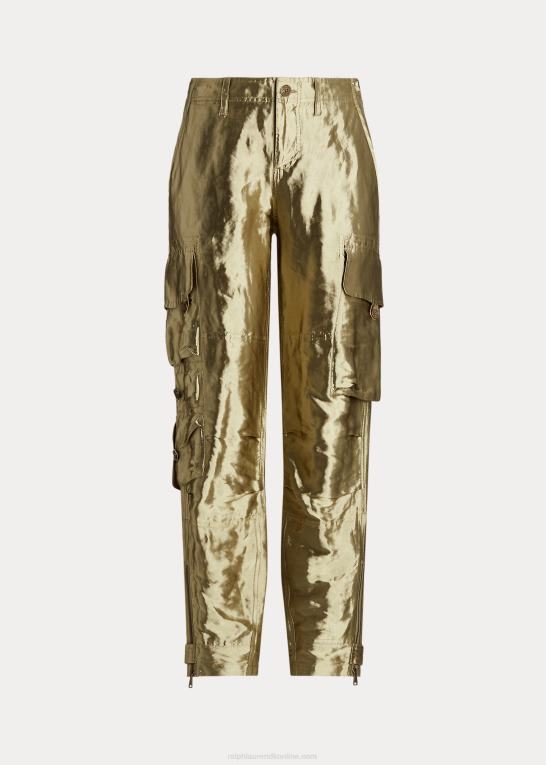platin Kvinder Ralph Lauren mitchell organza bukser i metallisk Z426B3598